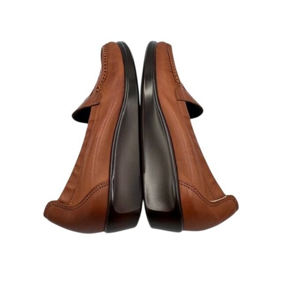 NWT SAS Womens Genuine Leather Weave Chestnut 8.5 NARROW Loafers - Picture 9 of 11
